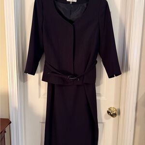 Le Suit Elegant Dark Long Sleeve Dress
